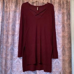 Free People burgundy tunic